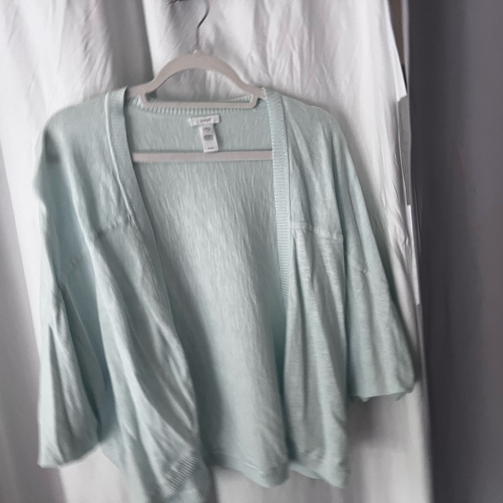 J. Jill Blue Cardigan Sweater Lightweight Knit